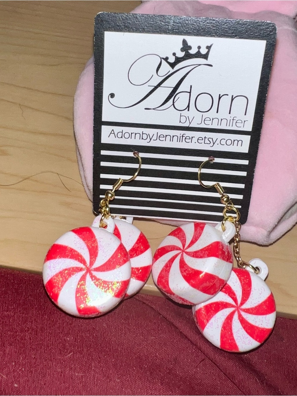 New Christmas glitter candies earrings